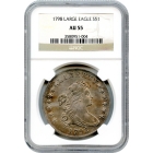 1798 $1 Draped Bust Dollar, Large Eagle NGC AU55