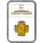 1800 $5 Draped Bust Heraldic Eagle, BD-4 NGC MS61