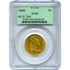 1806 $5 Draped Bust Half Eagle, Round 6, 7X6 Stars PCGS XF45