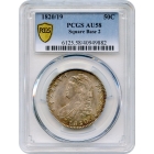 1820/19 50C Capped Bust Half Dollar Square Base 2 PCGS AU58