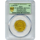 1834-40 Gold $5 C.BECHTLER, GEORGIA 128.G. 22ct AT RUTHERFORD with star PCGS MS63