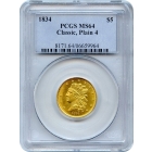 1834 $5 Classic Head Half Eagle, Plain 4 PCGS MS64