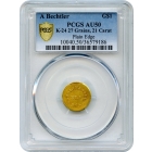 1840-42 Gold $1 A BECHTLER 27.G. 21.C. DOL: Plain Edge PCGS AU50