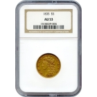 1835 $5 Classic Head Half Eagle NGC AU53