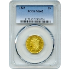 1835 $5 Classic Head Half Eagle PCGS MS62