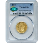 1838 $5 Classic Head Half Eagle PCGS AU53 (CAC) Ex.SS Central America