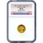 1843-O $2.50 Liberty Head Quarter Eagle, Small Date NGC MS62 Ex.SS New York