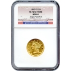 1845-O $5 Liberty Head Half Eagle NGC MS61 Ex.SS New York