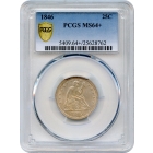 1846 25C Liberty Seated Quarter Dollar, Briggs 2-D PCGS MS64+