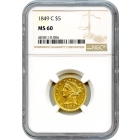 1849-C $5 Liberty Head Half Eagle NGC MS60