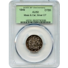 1849 $5 California Silver Half Eagle - Mass & Cal. Die Trial PCGS AU50
