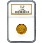 1849 $5 California Gold Half Eagle - Moffat & Co. NGC VF25