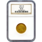 1849 $5 California Gold Half Eagle - Moffat & Co. NGC VF25