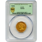 1849 $5 California Gold Half Eagle - Moffat & Co. PCGS AU55