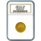 1849 $5 California Gold Half Eagle - Norris, Gregg & Norris Plain Edge K-2 NGC AU58