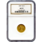 1850 $2.50 Liberty Head Quarter Eagle NGC AU53