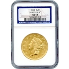 1850 $20 Liberty Head Double Eagle NGC AU58 Ex.SS Republic