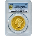 1850 $20 Liberty Head Double Eagle PCGS AU Details Repaired Ex.Rive D'Or