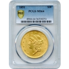 1851 $20 Liberty Head Double Eagle PCGS MS64
