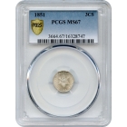 1851 3CS Three Cent Silver PCGS MS67