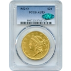 1852-O $20 Liberty Head Double Eagle PCGS AU53 (CAC)