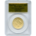 1852 $10 California Gold Eagle - Wass Molitor & Co., Large Head PCGS XF45 Ex.SS Central America