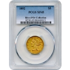 1852 $5 Liberty Head Half Eagle PCGS XF45 Ex.Rive d'Or Collection