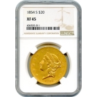1854-S $20 Liberty Head Double Eagle NGC XF45