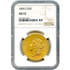 1854-S $20 Liberty Head Double Eagle NGC AU53