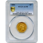 1854 $3 Indian Princess Three Dollar PCGS AU58