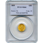 1855 G$1 Indian Princess Gold Dollar PCGS MS64
