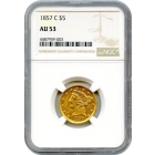 1857-C $5 Liberty Head Half Eagle NGC AU53