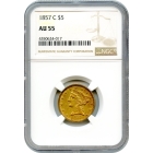 1857-C $5 Liberty Head Half Eagle NGC AU55