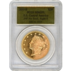 1857-S $20 Liberty Head Double Eagle 20F PCGS MS62 Prooflike Ex.SS Central America