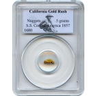 Gold Nugget - 1857 California Gold Rush 0.5 grams PCGS Ex.SS Central America (1st recovery)