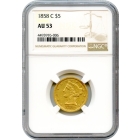 1858-C $5 Liberty Head Half Eagle NGC AU53