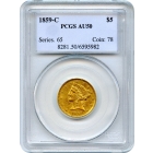 1859-C $5 Liberty Head Half Eagle PCGS AU50