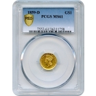 1859-D G$1 Indian Princess Gold Dollar PCGS MS61