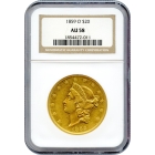 1859-O $20 Liberty Head Double Eagle NGC AU58