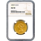 1859-S $10 Liberty Head Eagle NGC AU50 - Underrated Gold Rarity-!