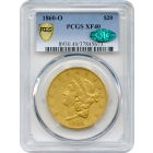 1860-O $20 Liberty Head Double Eagle PCGS XF40 (CAC)