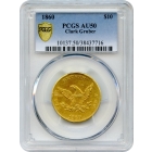 1860 $10 Colorado Gold - Clark Gruber & Co. PCGS AU50