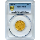 1861-C $5 Liberty Head Half Eagle PCGS XF40