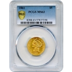 1861 $5 Liberty Head Half Eagle PCGS MS63