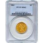 1862 $5 Liberty Head Half Eagle PCGS MS62