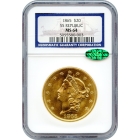 1865 $20 Liberty Head Double Eagle NGC MS64 (CAC) Ex.SS Republic