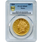 1866 $20 Liberty Head Double Eagle, with Motto PCGS MS60