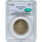 1866 50C Liberty Seated Half Dollar, with Motto PCGS MS64 (CAC)