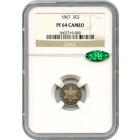 1867 3CS Three Cent Silver Piece NGC PR64CAM (CAC)