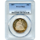 1867 50C Liberty Seated Half Dollar PCGS PR63